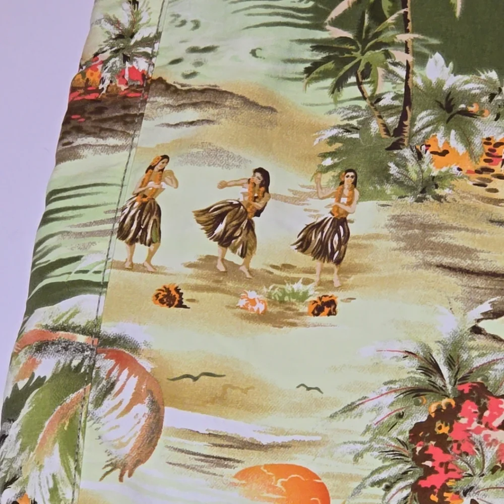 Tommy Bahama Reversible Board Swim Shorts Pocket Tropical Beach Active Green 9